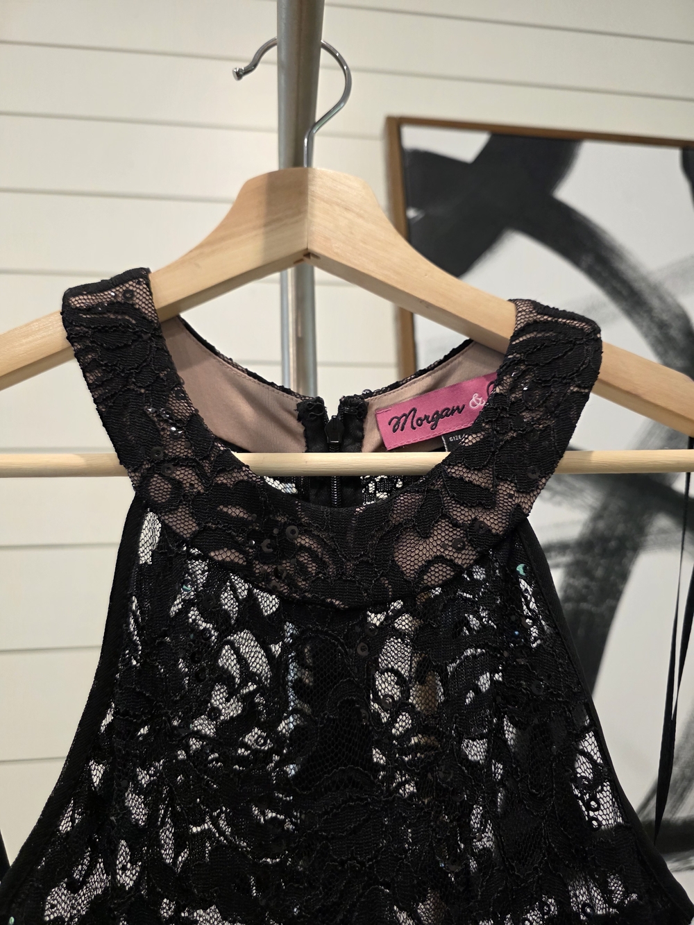 Black Lace Bodice Maxi Dress - Picture 5 of 9
